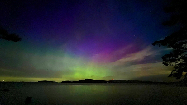 Alex's home view, during an aurora. Photo by Alex Shapiro.